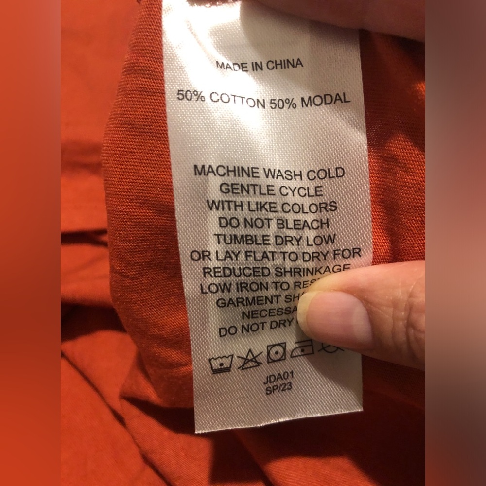 Quince Cotton Modal Muscle Tank T Shirt Burnt Sienna Orange Sleeveless Top sz S - Picture 7 of 8